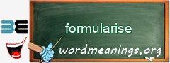 WordMeaning blackboard for formularise